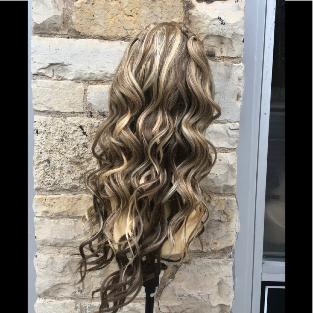 One available Blonde mix Double Braiding Lacefront Wig baby hair - Picture 3 of 9